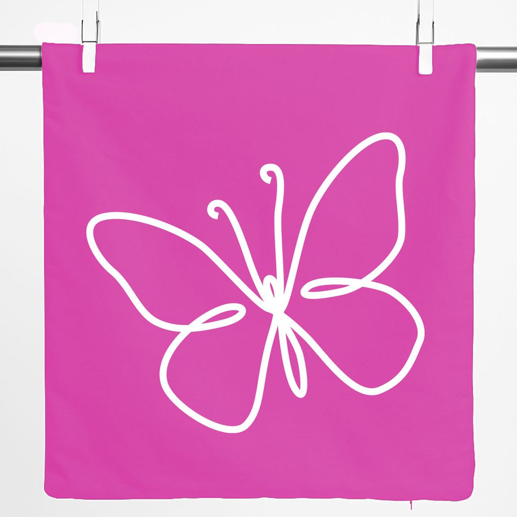 Huuraa Kissenbezug Schmetterling Silhouette 40x40cm Fuchsia Baumwolle Dekokissenbezug Geschenkidee