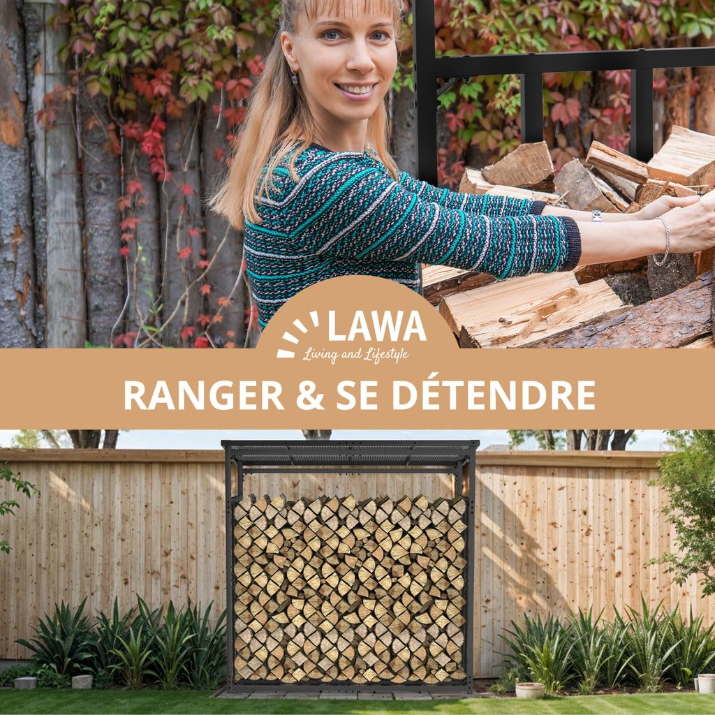 Étagère à Bois Galvanisée Avec Toit 185x105x185 Cm - Anthracite RAL 7016, Capacité 3,5 Tonnes, Pour Extérieur - 8
