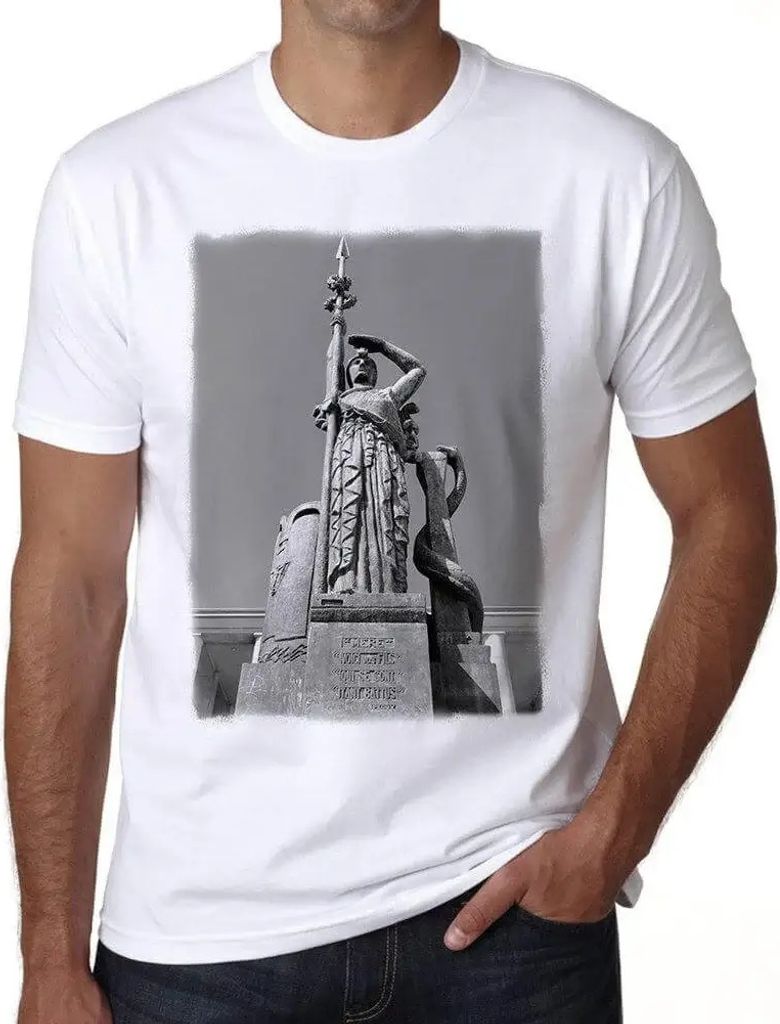 Herren Grafik T-Shirt Monument La France 1 Öko-Verantwortlich Vintage Jahrgang Kurzarm Lustige Druck Geburtstag Geschenk Mann