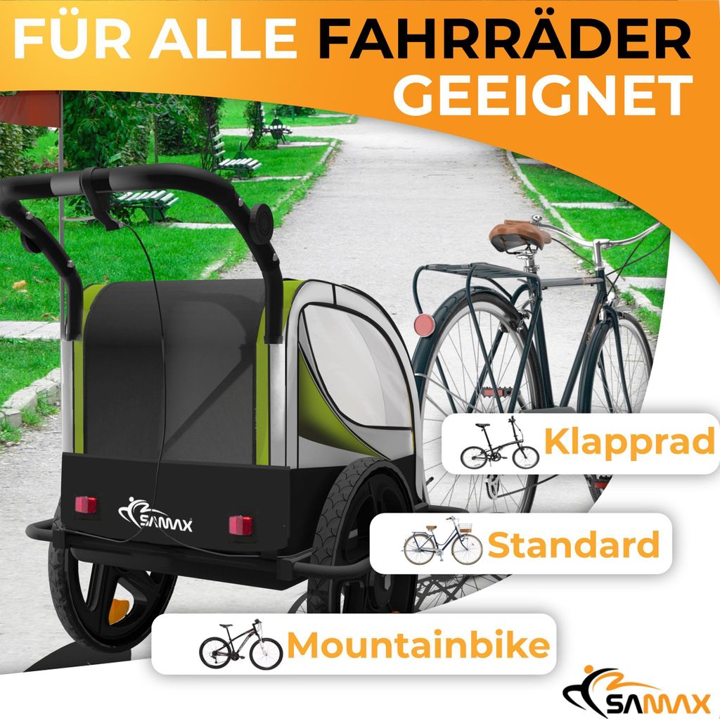 SAMAX Obrotowa przyczepka rowerowa 360° 2w1 jogger - Zdjęcie produktu 5