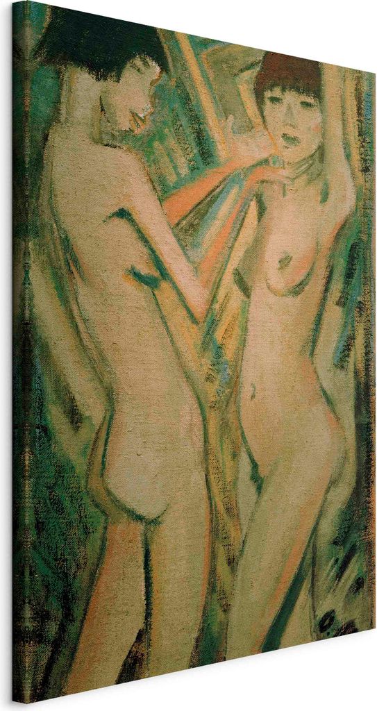 Italienischer Leinwand Leinwandbild - Zwei Mädchen (Otto Mueller) 20x30 cm Reproduktionen l-F-13061-b-a