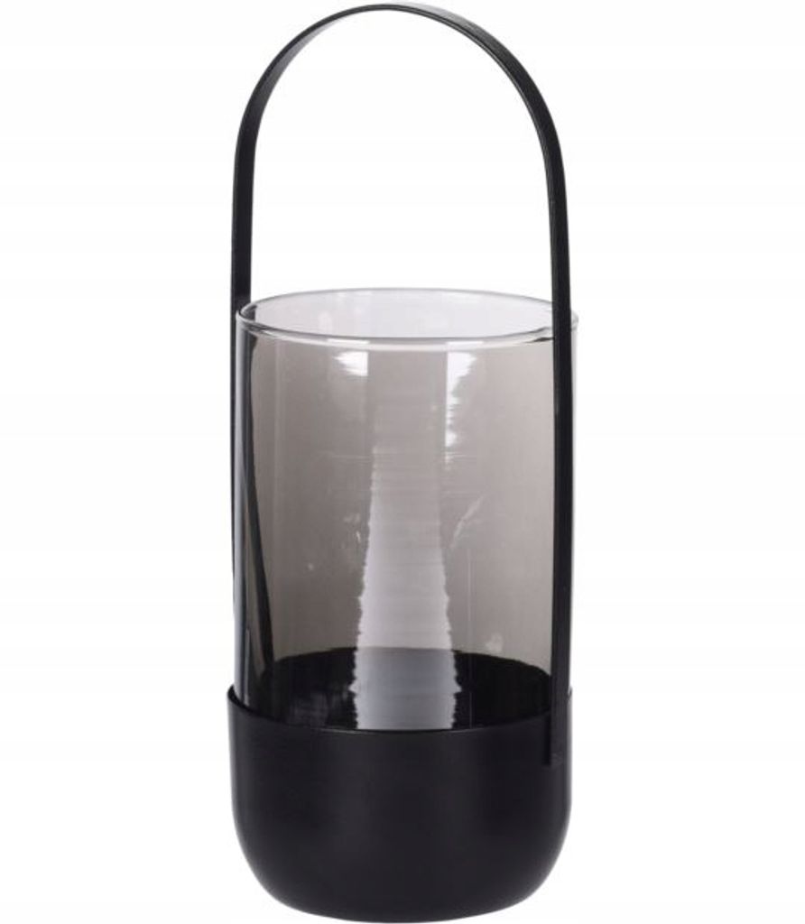 Dekorative Gartenlaterne schwarz mit Griff 26 cm Produktbild 