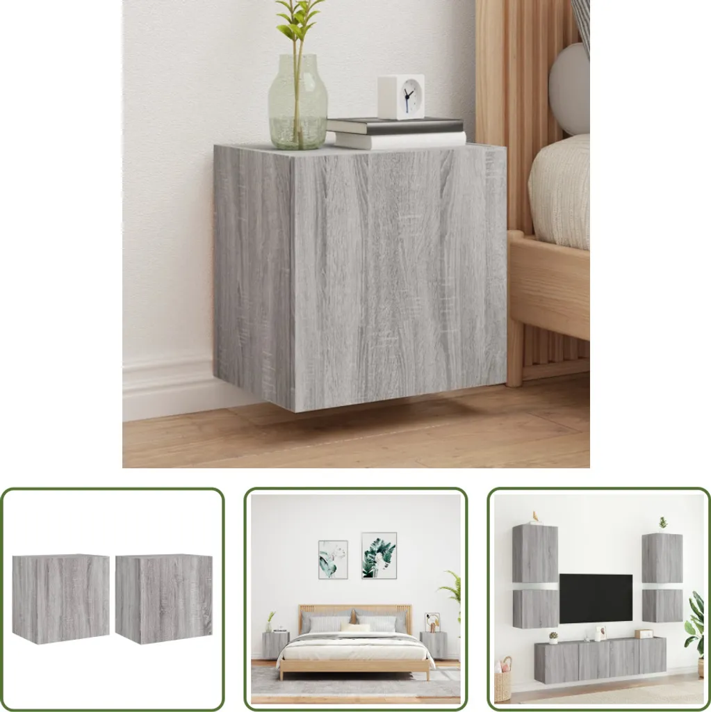 2 Pensili TV Componibili Grigio Sonoma 40,5 cm | Arredo Versatile