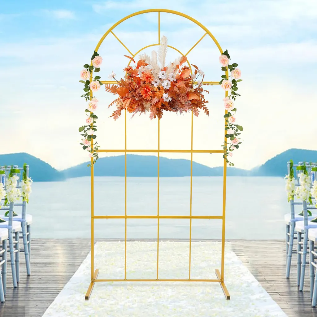 Arche de Mariage Dorée en Métal Robuste 1 x 2 m - Modèle Polyvalent - 3