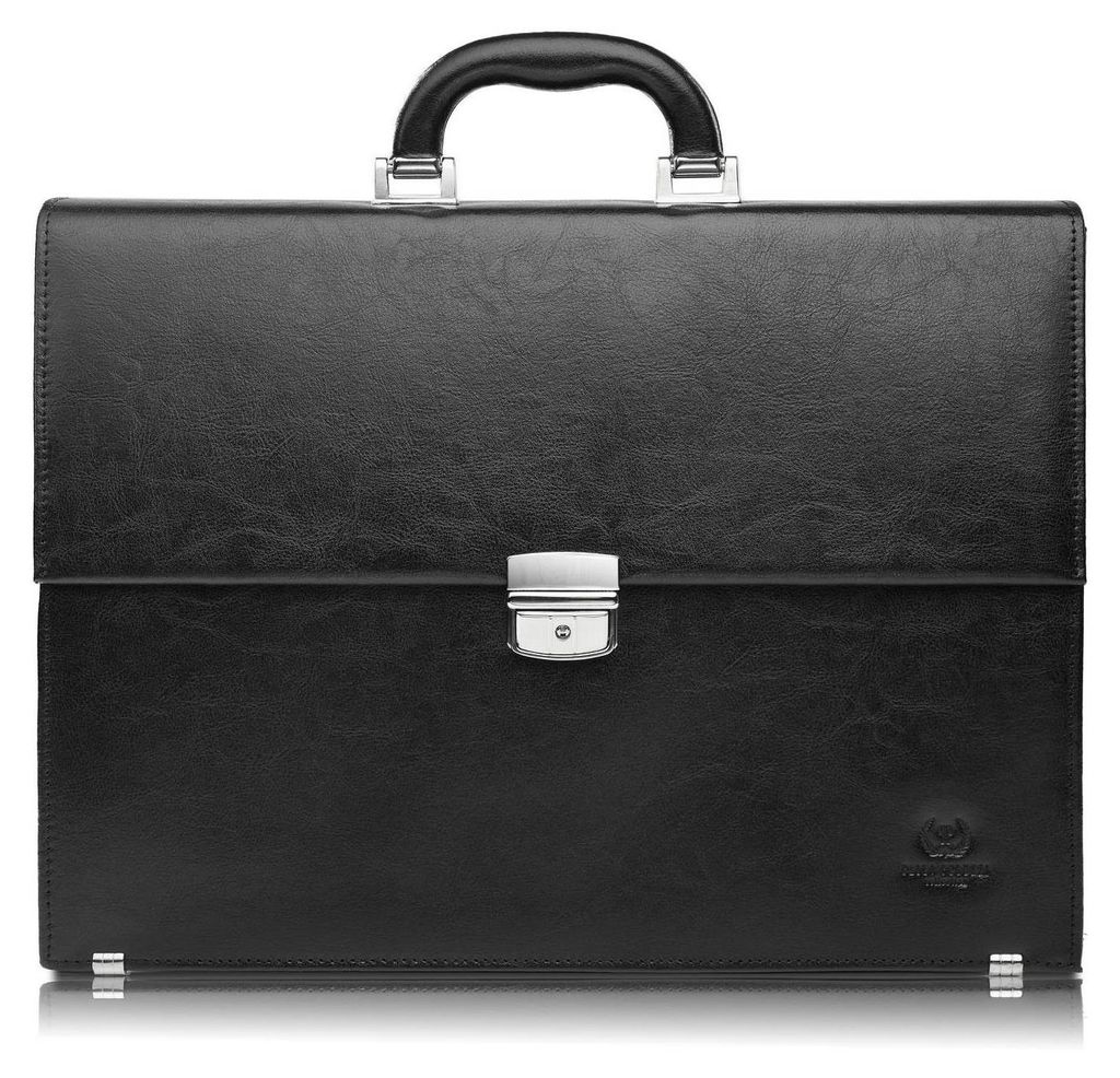 Herren Leder Hand und Schulter Aktentasche elegant schwarz Paolo Peruzzi S-43-BL