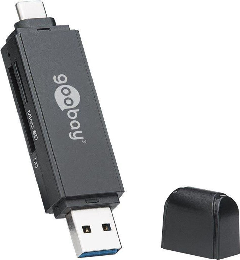 2in1 Kartenlesegerät USB 3.0 - USB-C - liest SDXC, SDHC, microSD, SD Speicherkarten