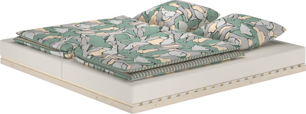 Niederflurbett metallfrei 200x200 Futon metallfreier Lattenrost, Fichte unbehandelt V-60.97-20ohne Zubehör