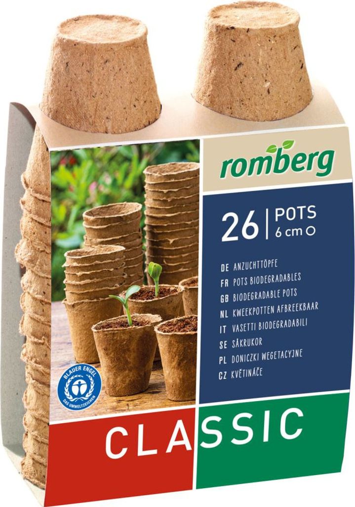 Romberg CLASSIC Anzuchttöpfe Ø 6 cm rund torffrei - 26er Produktbild 