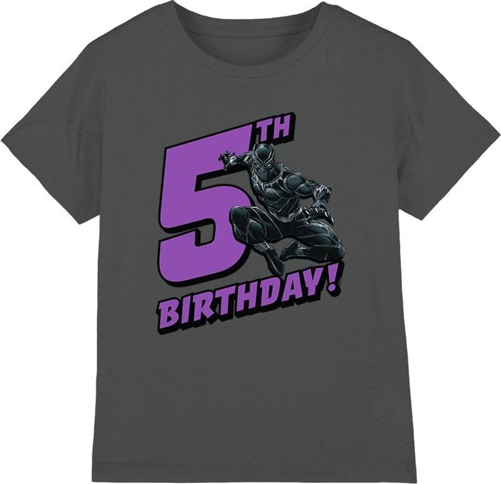 Black Panther - T-Shirt für Kinder - 5. Geburtstag TV4305 (116) (Holzkohle)