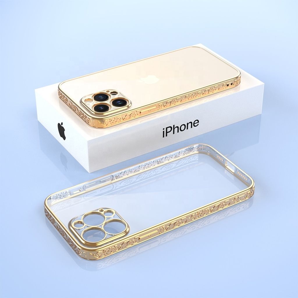 Smartphonica iPhone 13 Pro Hülle mit 3D Metallic-Druck - Gold