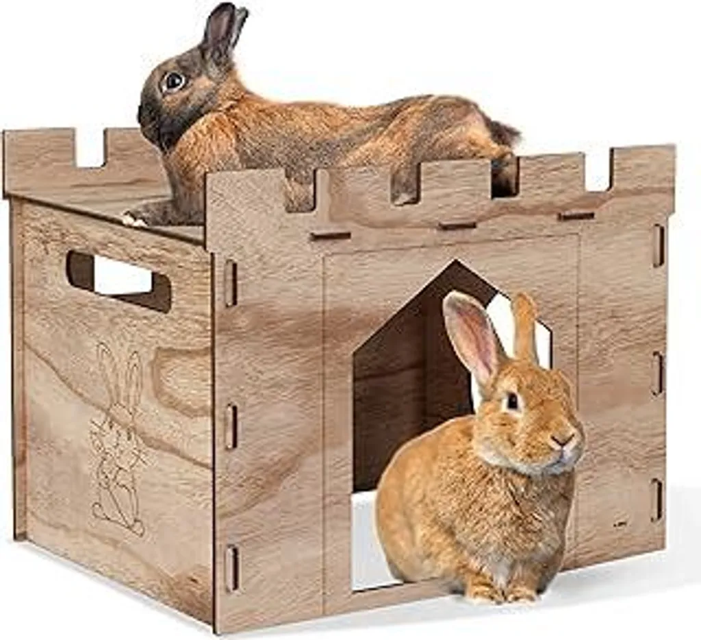Castello delle Meraviglie per Conigli HIIMALEX HLX3T - Legno Naturale