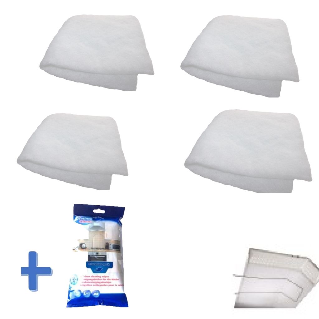Dunstfilter 4 x Fettfilter universal Dunstabzugshaube Filter + plus 40 feuchte Reinigungstücher