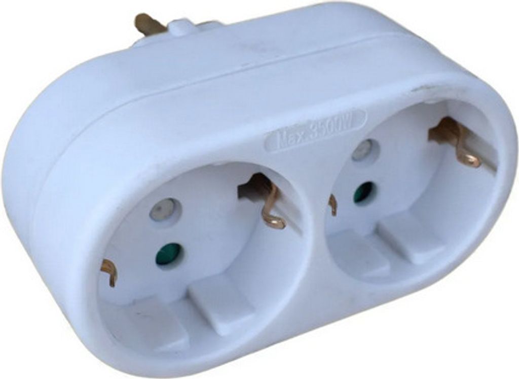 Steckdosen-Adapter 2 Schuko Stecker Mehrfachstecker Produktbild 