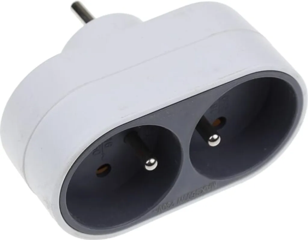 Chacon 48822 Domino 2 Prese 16A Bianco Grigio | Adattatore Design Offerta