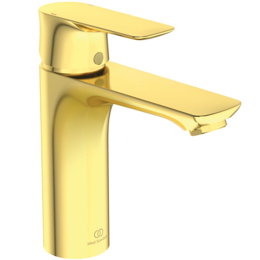 Ideal Standard Waschtischarmatur Connect Air ohne Ablaufgarnitur Grande, Ausladung 125mm A7055A2 Brushed Gold