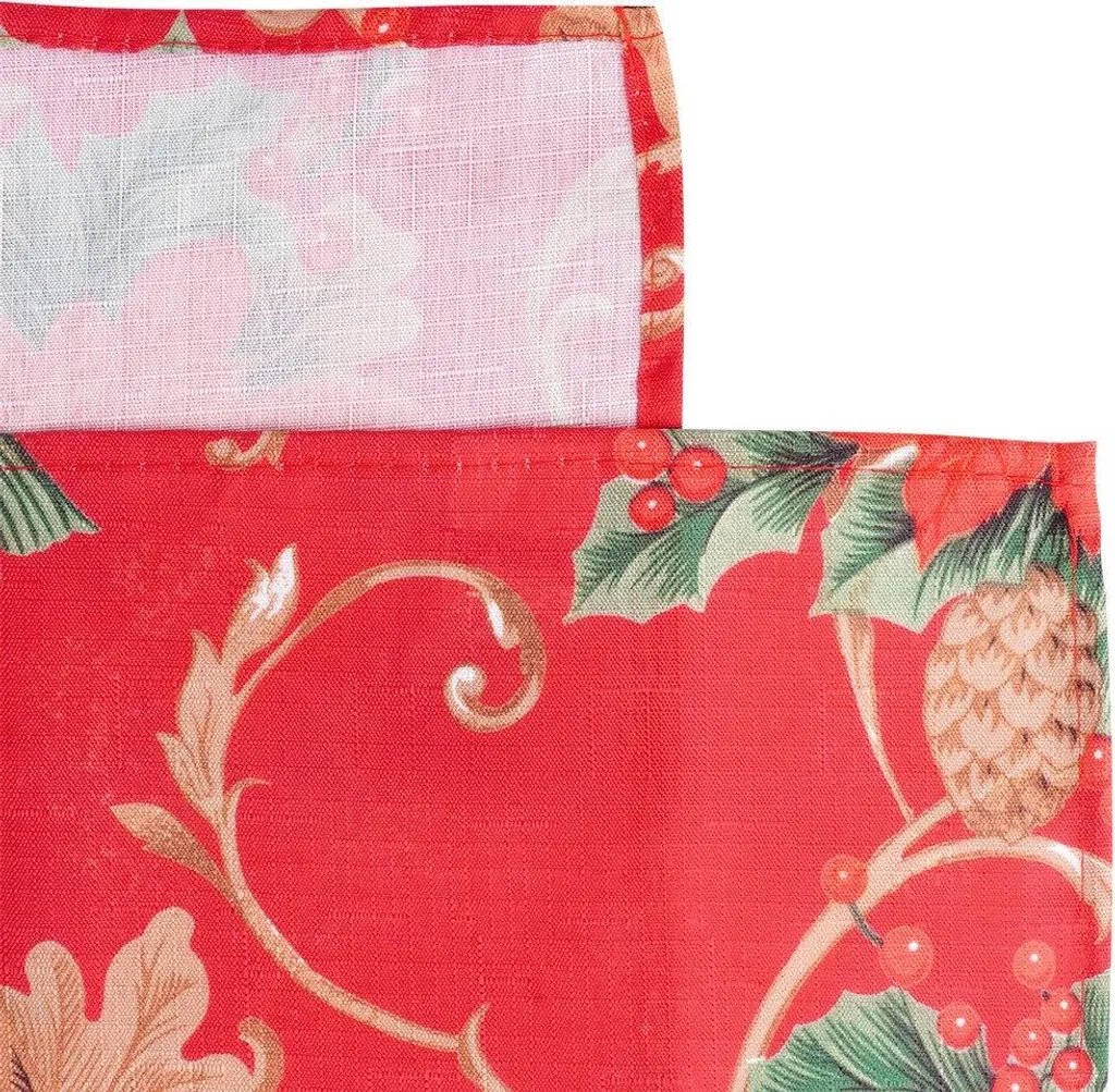 Nappe de Noël 180x130 cm antitache et infroissable pour buffet de fête