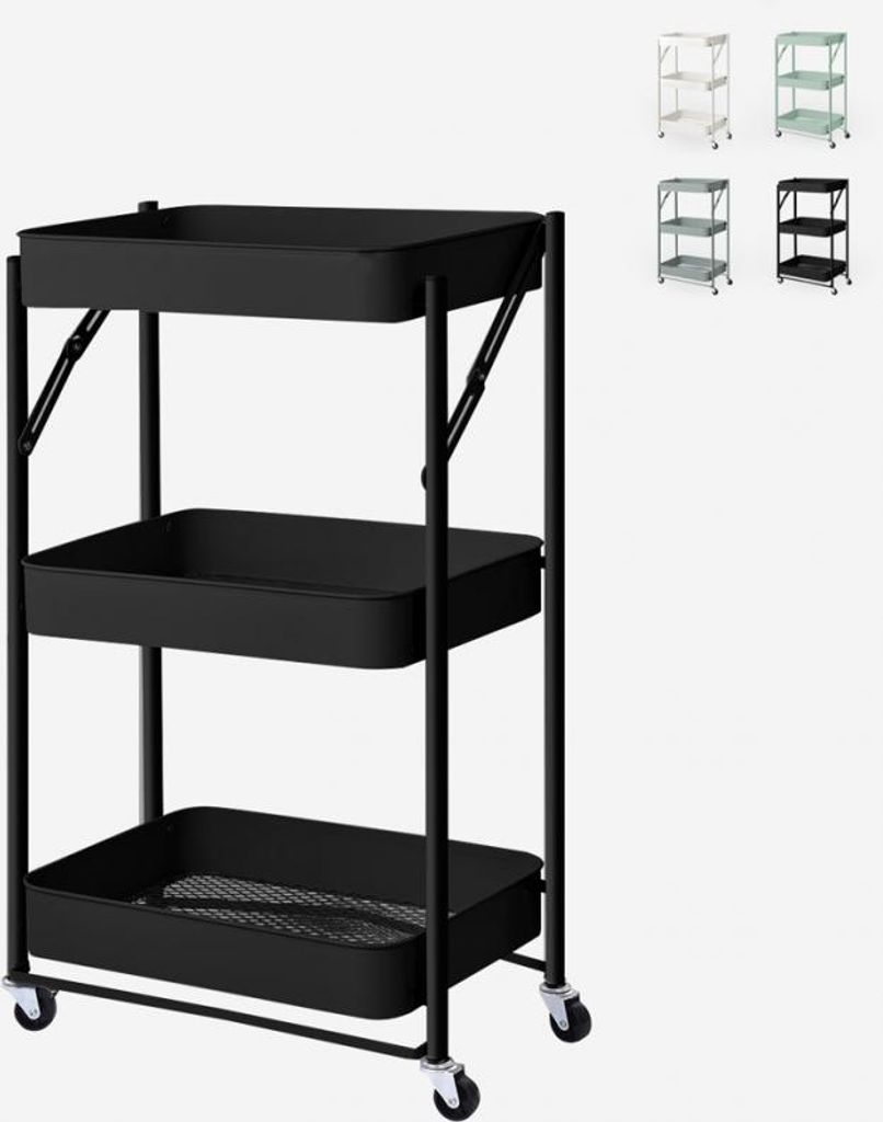 Carrello da portata pieghevole Carrello da cucina a 3 Immagine del prodotto 