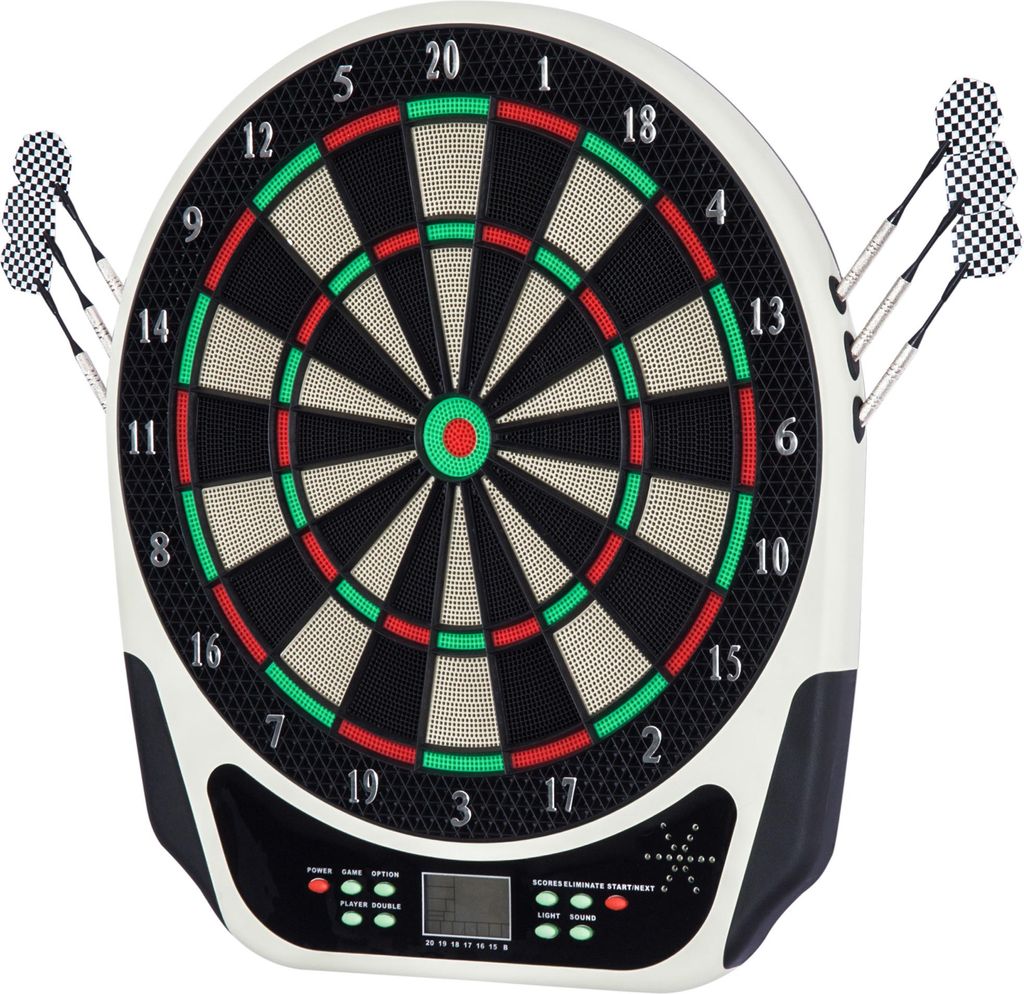 Elektronische Dartscheibe Dartboard mit Sprachansagen LED-Anzeigen 6 Darts 24 Dartköpfe 18 Spiele 159 Varianten Dartautomat Dartscheibe Set für b...