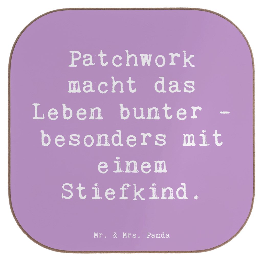 Mr. & Mrs. Panda Tischuntersetzer Spruch Buntes Stiefkind - Lavendeltraum - Geschenk, Leben, gläseruntersetzer, handgemacht, Untersetzer Tasse, Fa...