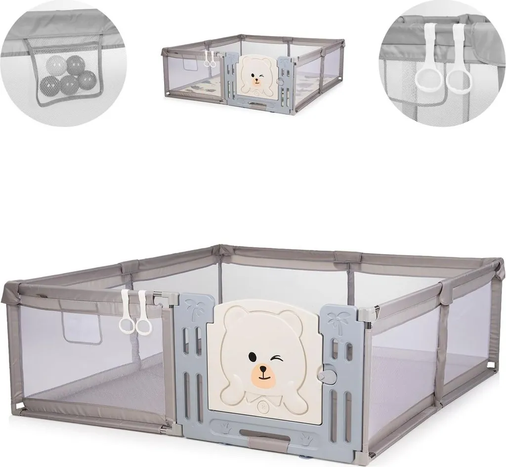 Parc Amico Chipolino 180 x 200 cm avec porte et sac de transport beige