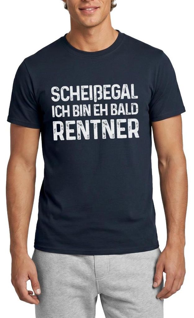 Spreadshirt Egal Ich Bin Eh Bald Rentner Geschenk Zur Rente Männer T-Shirt, M, Navy