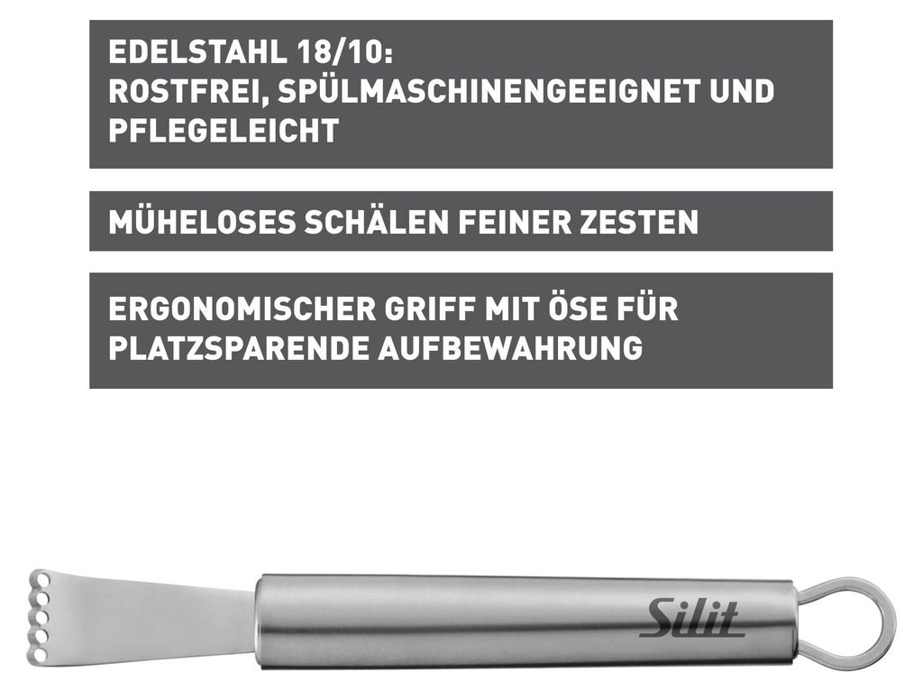 Silit Classic Line Zitronenschaber 14,5 cm, Zestenreisser, Produktbild 