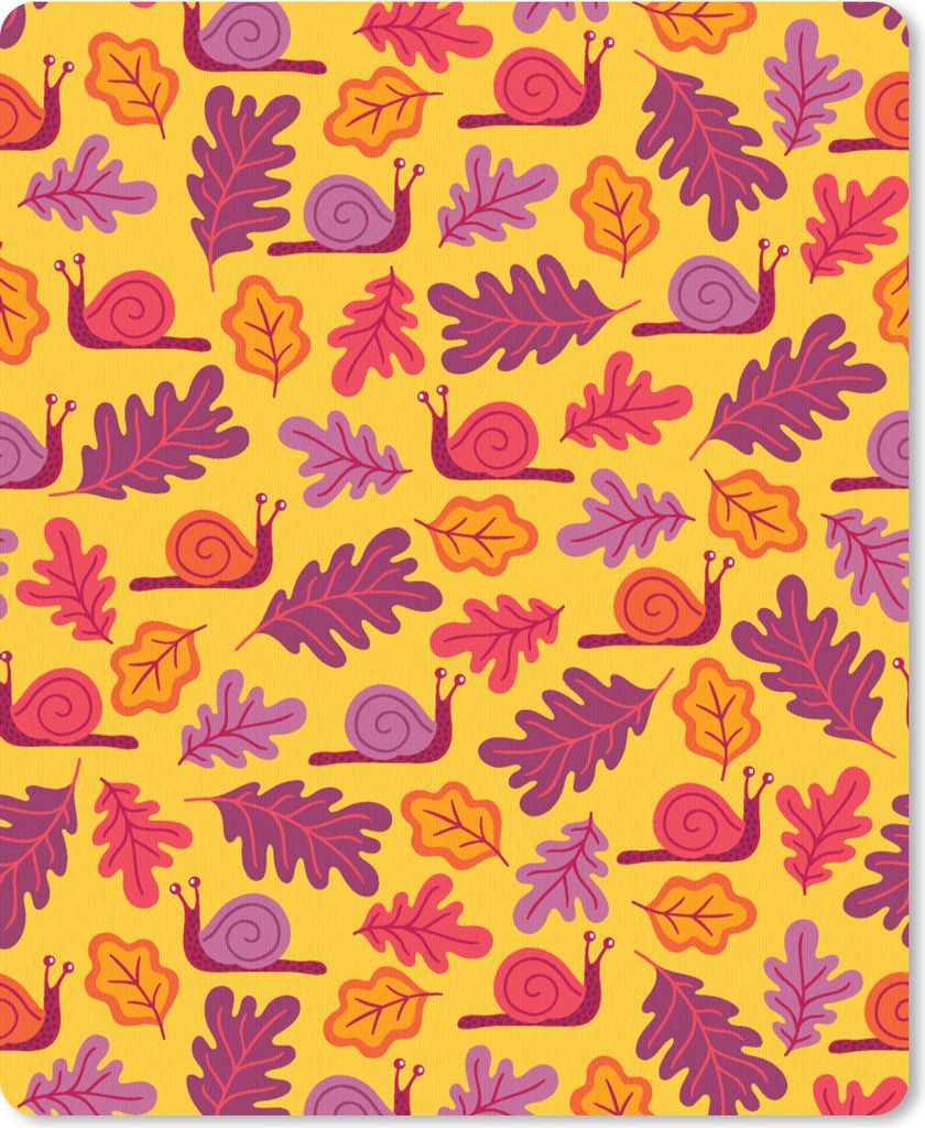 MuchoWow Mauspad Mousepad Herbst - Schnecken - Muster 30x40 cm - Mousepads - Maus Mat - Pad - Mausunterlage - Mausmatten
