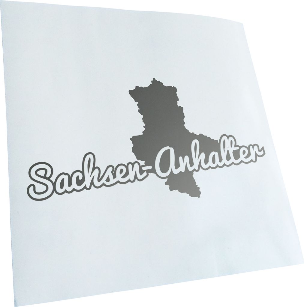 Kiwistar - Autoaufkleber - Sachsen-Anhalt Herkunft - Silber - 24x12cm - Aufkleber für Auto, Laptop, Fahrrad, LKW, Motorrad mehrfarbig JDM Decal Ra...