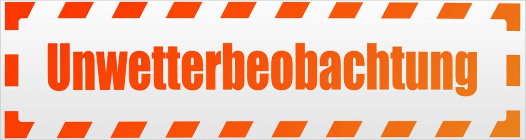 Kiwistar Unwetterbeobachtung gestreift Magnetschild Schild magnetisch - 20cm Neonorange - Magnetfolie für Auto PKW Kfz