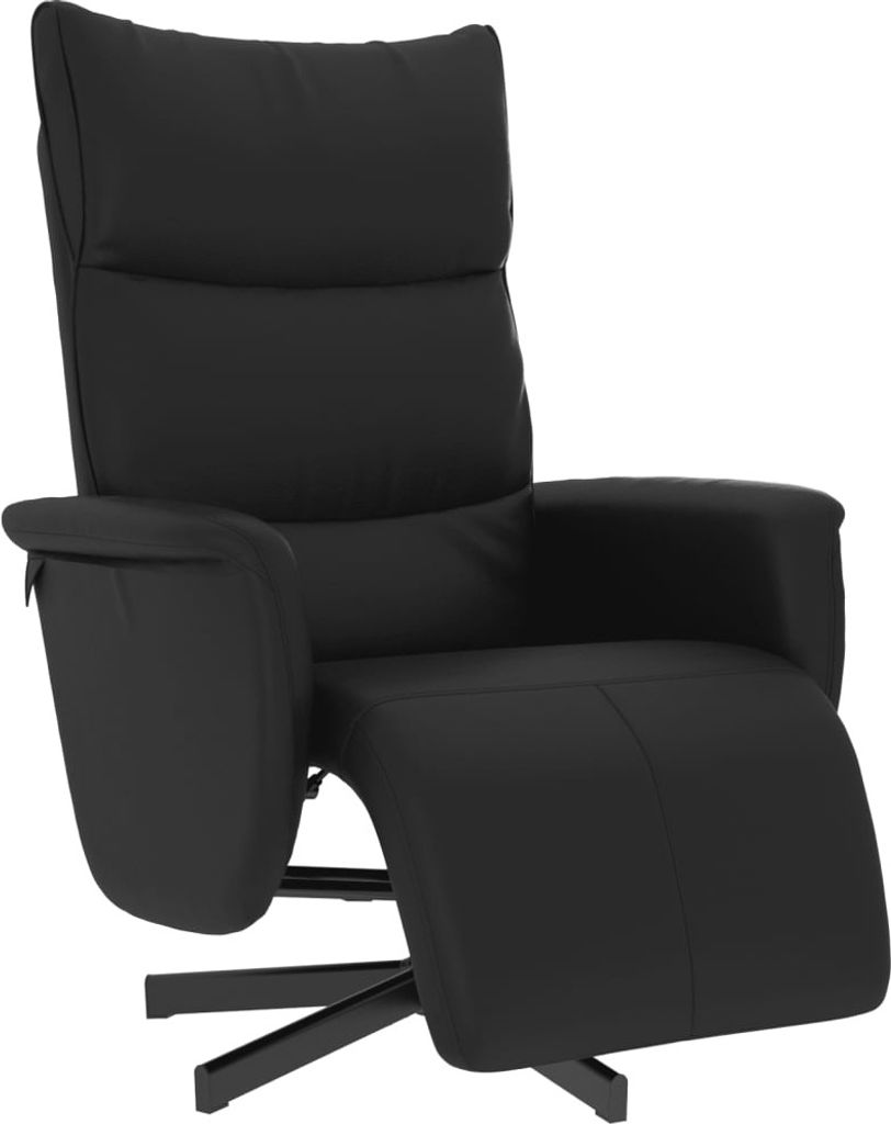 vidaXL Fauteuil relax avec repose-pieds Noir Similicuir Image du produit 