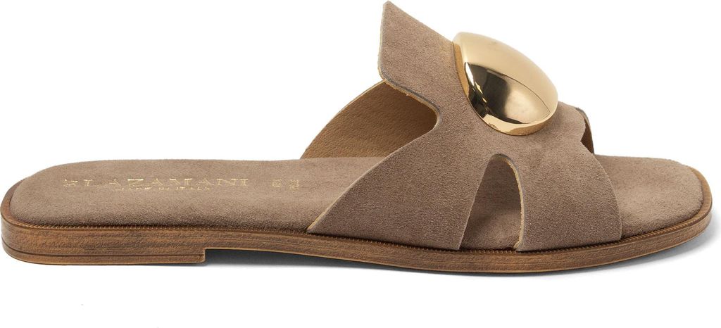 Lazamani Zola Damen Wildleder-Pantoletten Taupe Größe 42