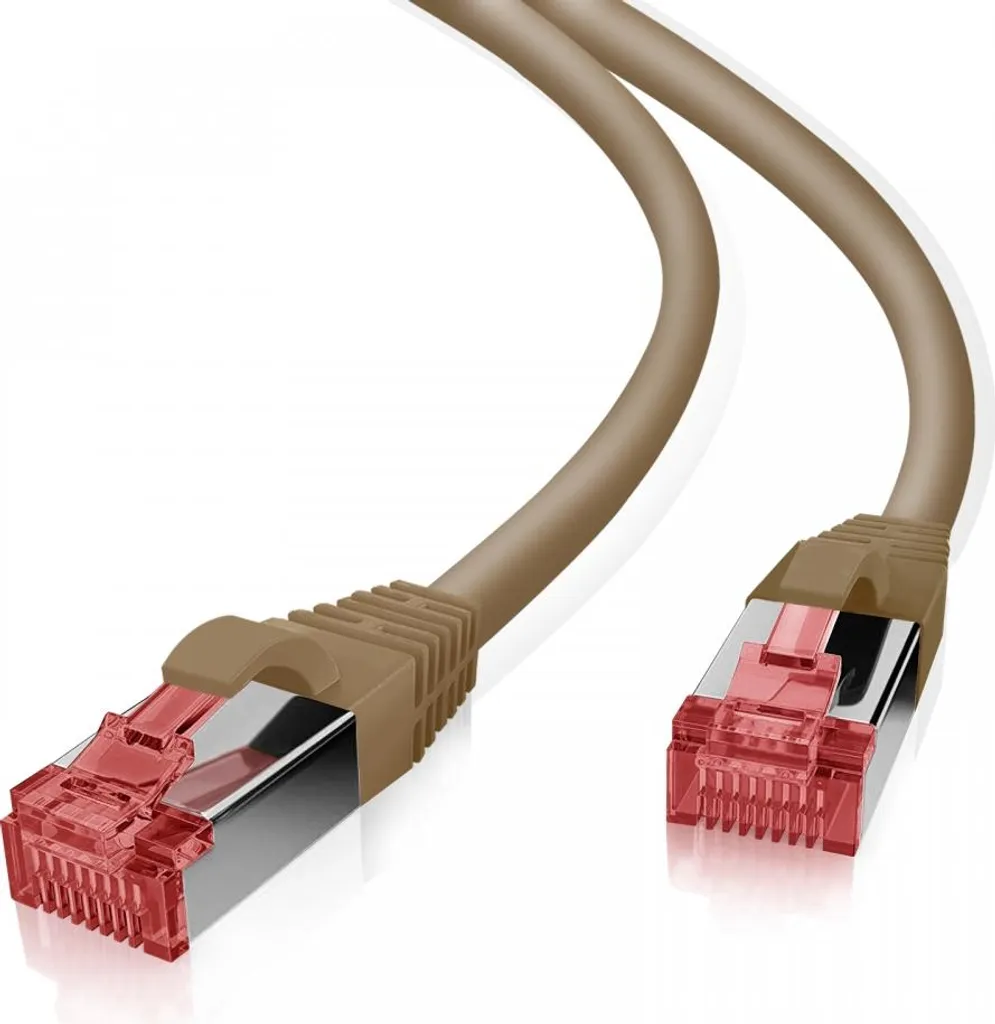 Helos 191064 Cavo Patch S/FTP Cat 6 Marrone 10m - Ethernet Professionale