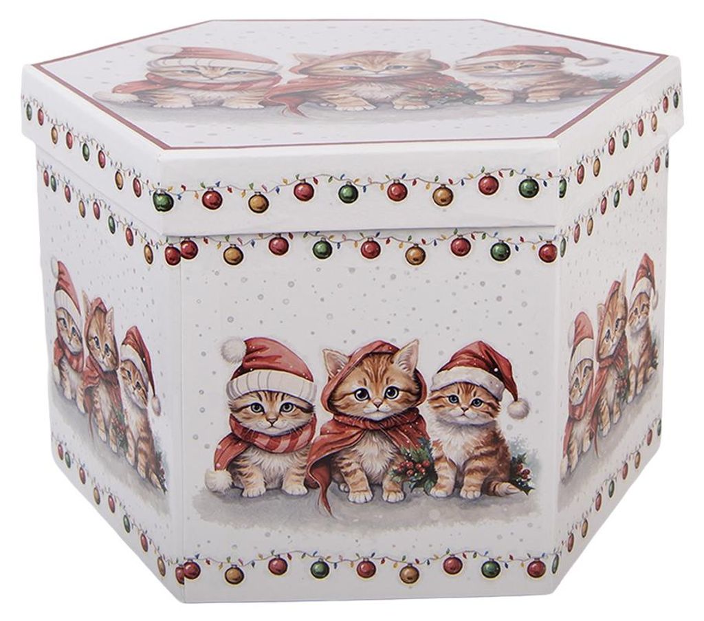 Clayre & Eef Weihnachtskugel 14er Set 8x8x8 cm Weiß Kunststoff