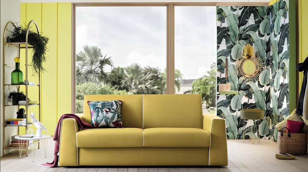 Design Wohnzimmer Gelb Sofa 3 Sitzer Alfitalia Stoff Couch Sofa Polster Sofas