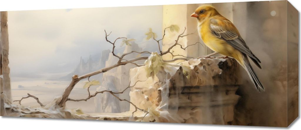 Bild 70x30cm Kanarienvogel am Rand