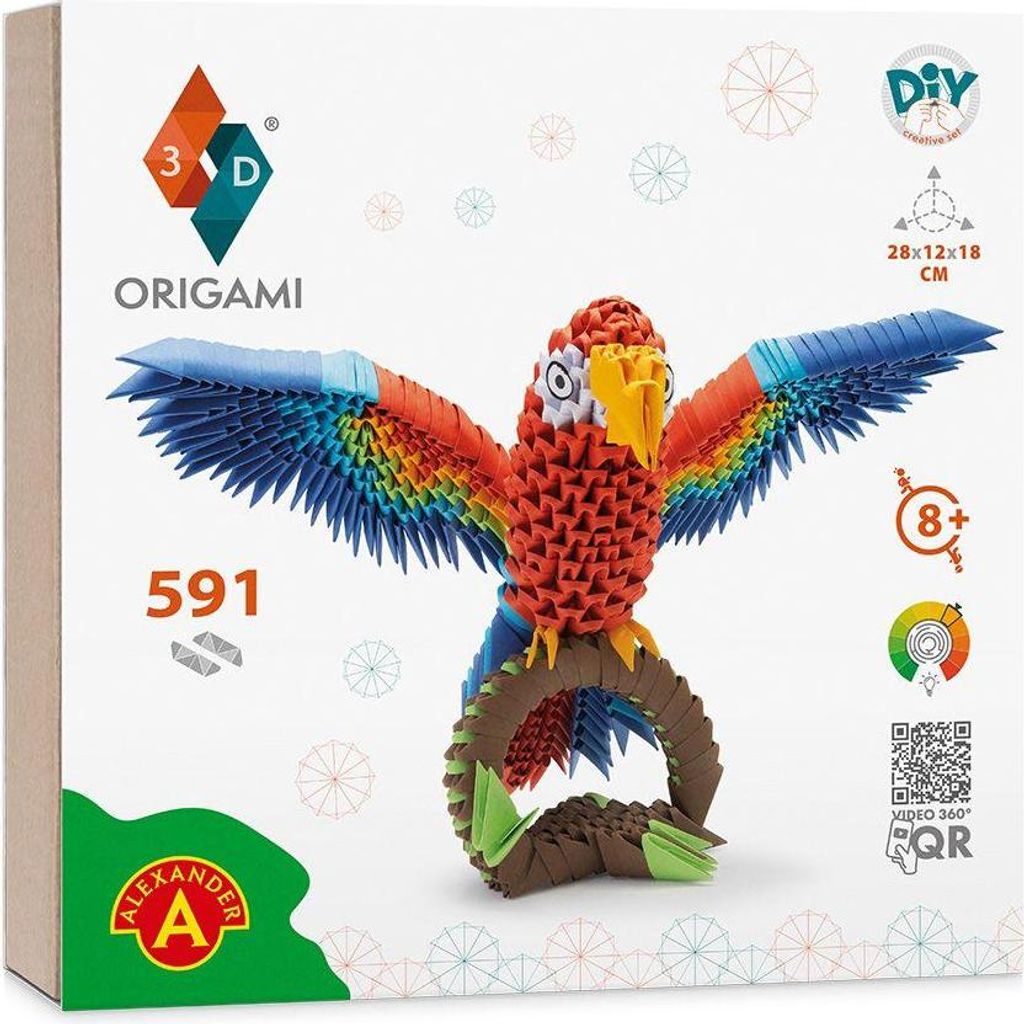 ALEXANDER Gra Origami 3D Papuga: Zestaw kreatywny Produktbild 