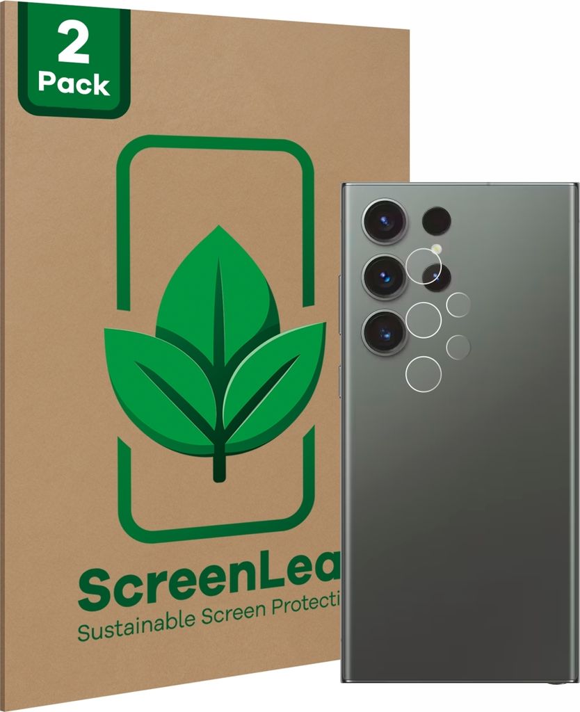 2x ScreenLeaf Schutzfolie für Samsung Galaxy S23 Ultra Enterprise Edition (NUR Kameraschutz) nachhaltiger Displayschutz Display Schutz Folie Klar ...