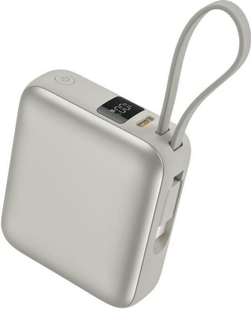 Vention 10000mAh Mini Power Bank (USB-C USB-C) mit integriertem USB-C Kabel 35W Beige