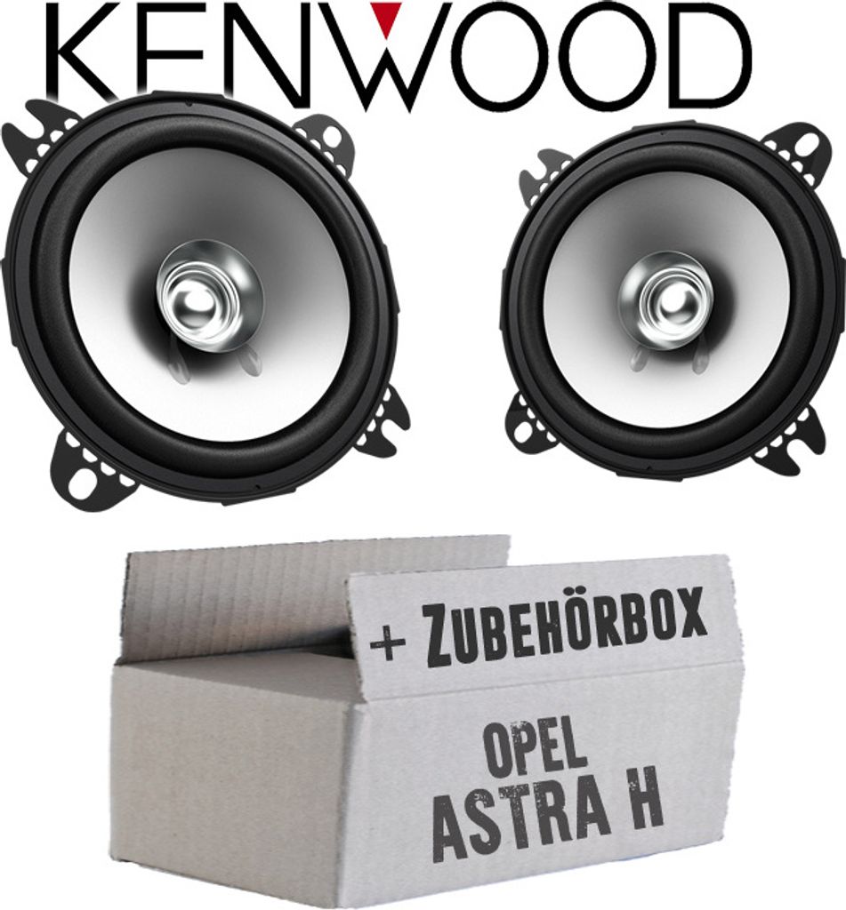 Lautsprecher Boxen Kenwood KFC-S1056 - 10cm Koax Auto Einbauzubehör - Einbauset passend für Opel Astra H Heck - justSOUND