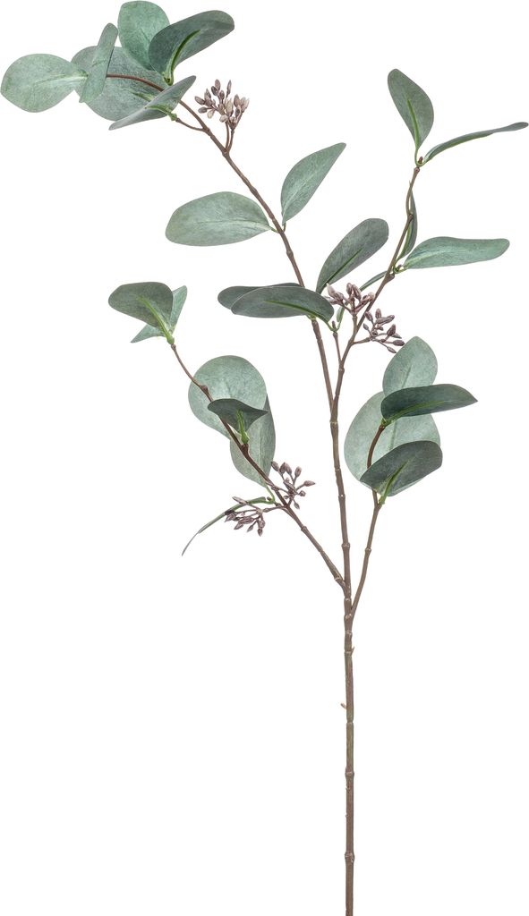 künstliche Eucalyptus Zweig Kunstblätter H. 73cm grün grau Emerald Blätterzweig
