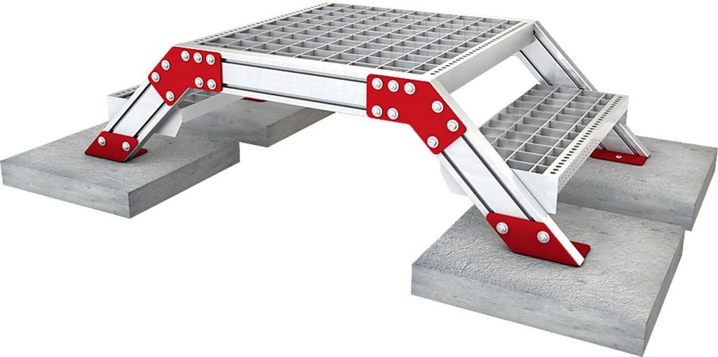 ABS Überstieg mit 400mm Höhe & 1000mm Podest Länge