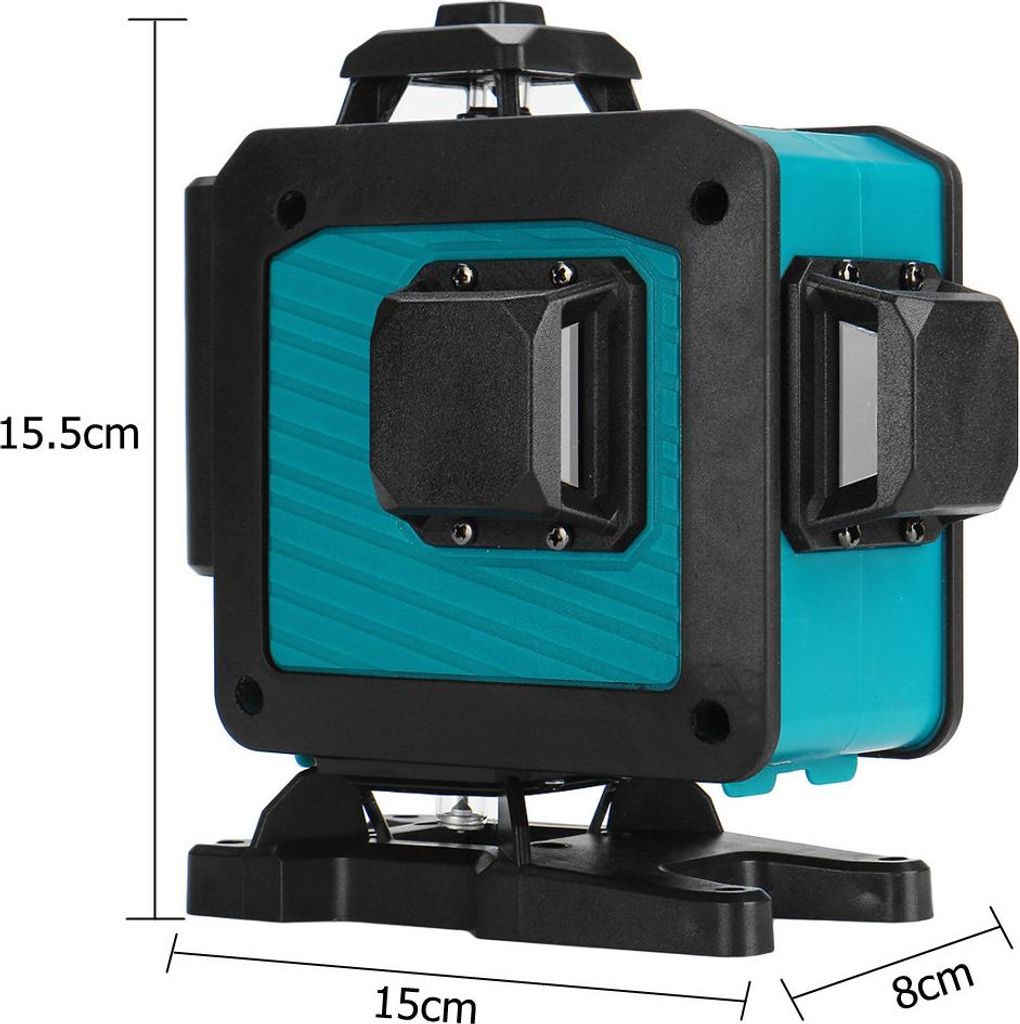 Hochpräzise 16-Linien-Wasserwaage mit selbstnivellierendem, rotierendem grünem Laser, geeignet für Fliesenverlegung und Wanddekoration.
