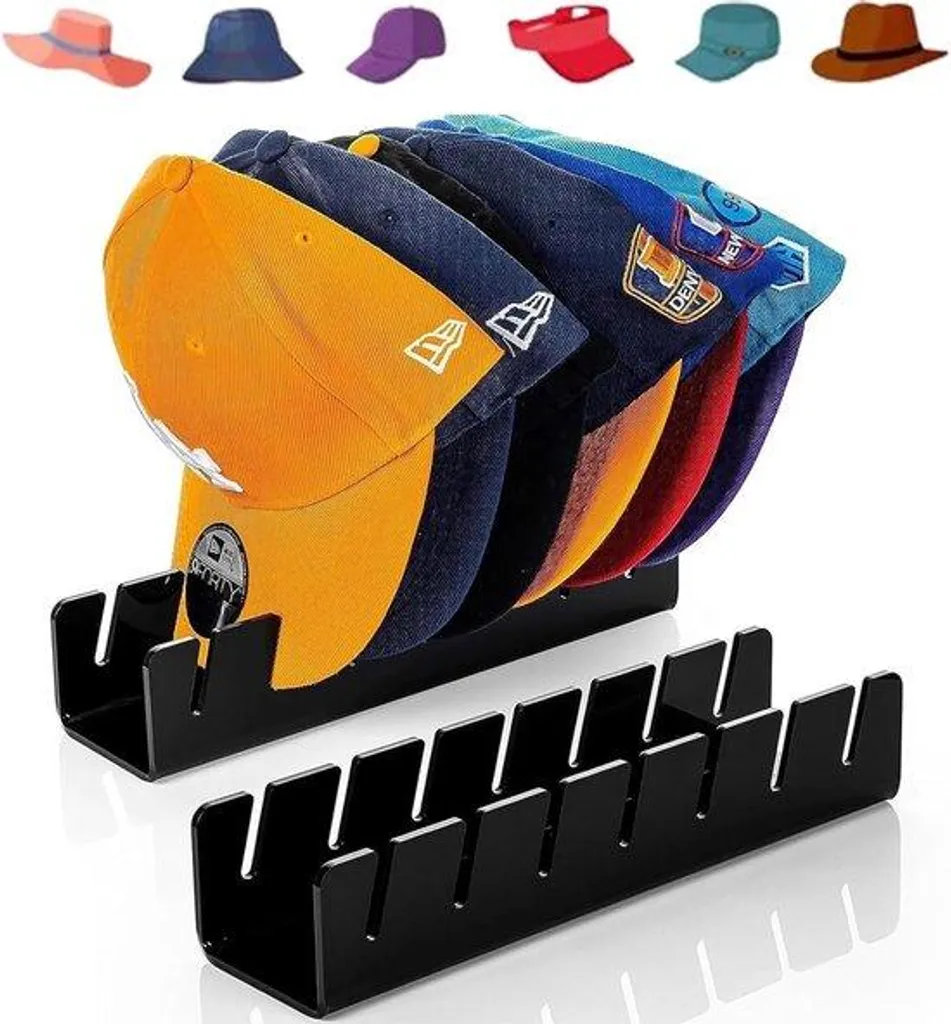 Porte-casquette robuste en acrylique transparent, capacité 14 unités