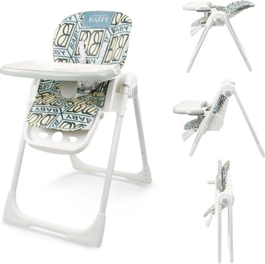 Baby Hochstuhl Klappbar Verstellbarer 12345 Kinderhochstuhl mit Tisch ab 6 Monate Babystuhl Hochstuhl mit Liegefunktion Jungen und Mädchen Kunstle...