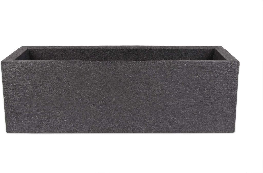 BigDean Pflanzkübel 80x30 cm groß - Granitstein-Optik in Anthrazit - Für Außen, frostsicher & wasserdicht - XXL Pflanztopf, Blumenkübel, Blume...
