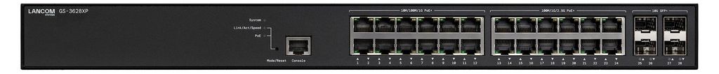 LANCOM GS-3628XP, Managed, L2/L3, 2.5G Ethernet (100/1000/2500), Power over Ethernet (PoE), Rack-Einbau, 1U
