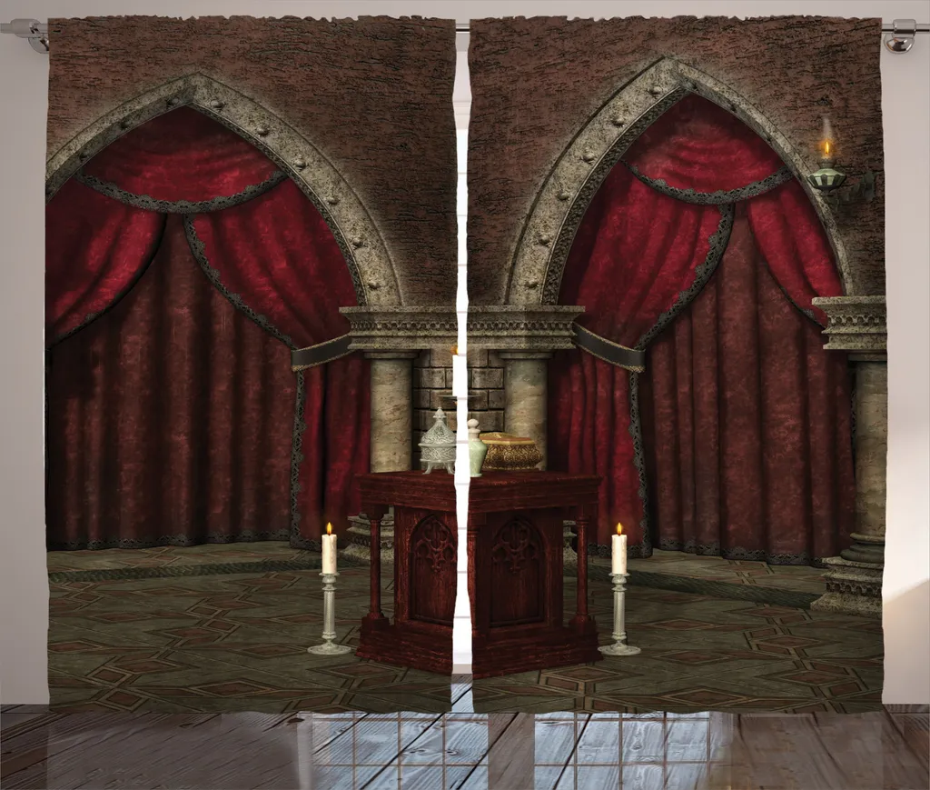 Tenda Gotica ABAKUHAUS 280x175 cm - Castello Misterioso Nero e Rosso