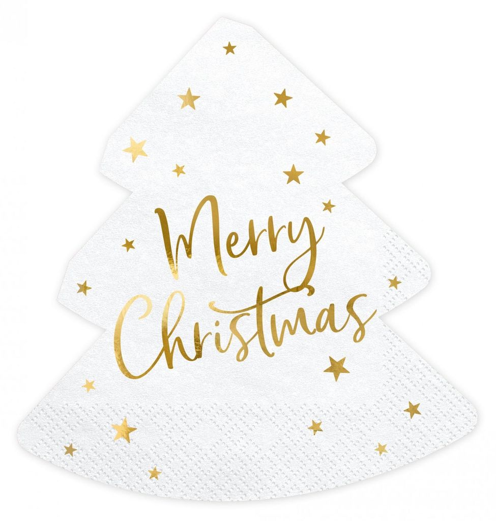 PartyDeco Servietten Weihnachtsbaum - Merry Christmas, Produktbild 
