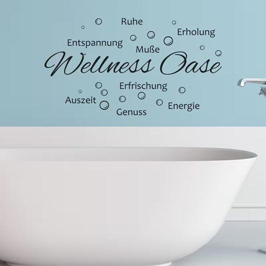 GKA Wandtattoo Wellness Oase Badezimmer Bad Wandaufkleber Produktbild 