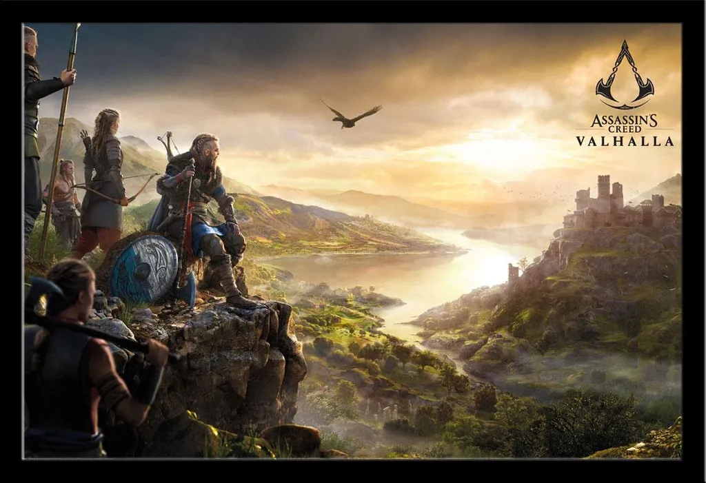 Décoration Murale Assassin's Creed Valhalla - Poster Encadré Noir 61x91cm